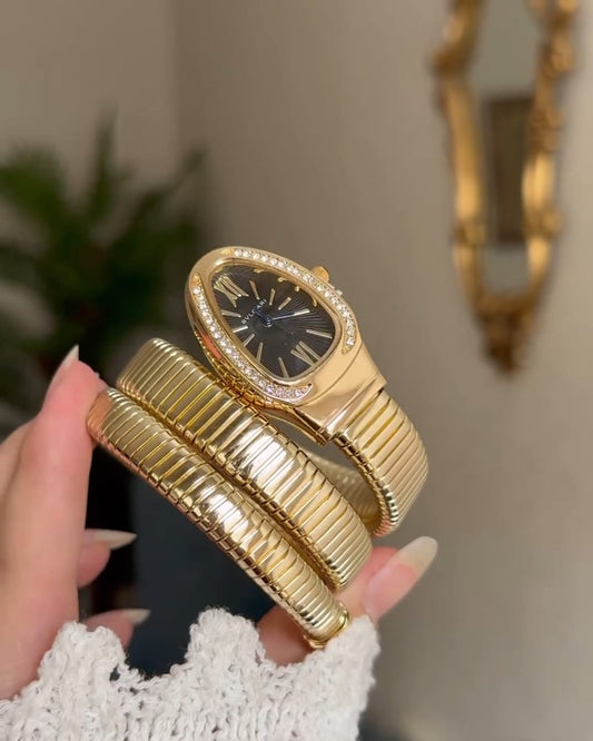 Serpenti Snake Watch Golden Black