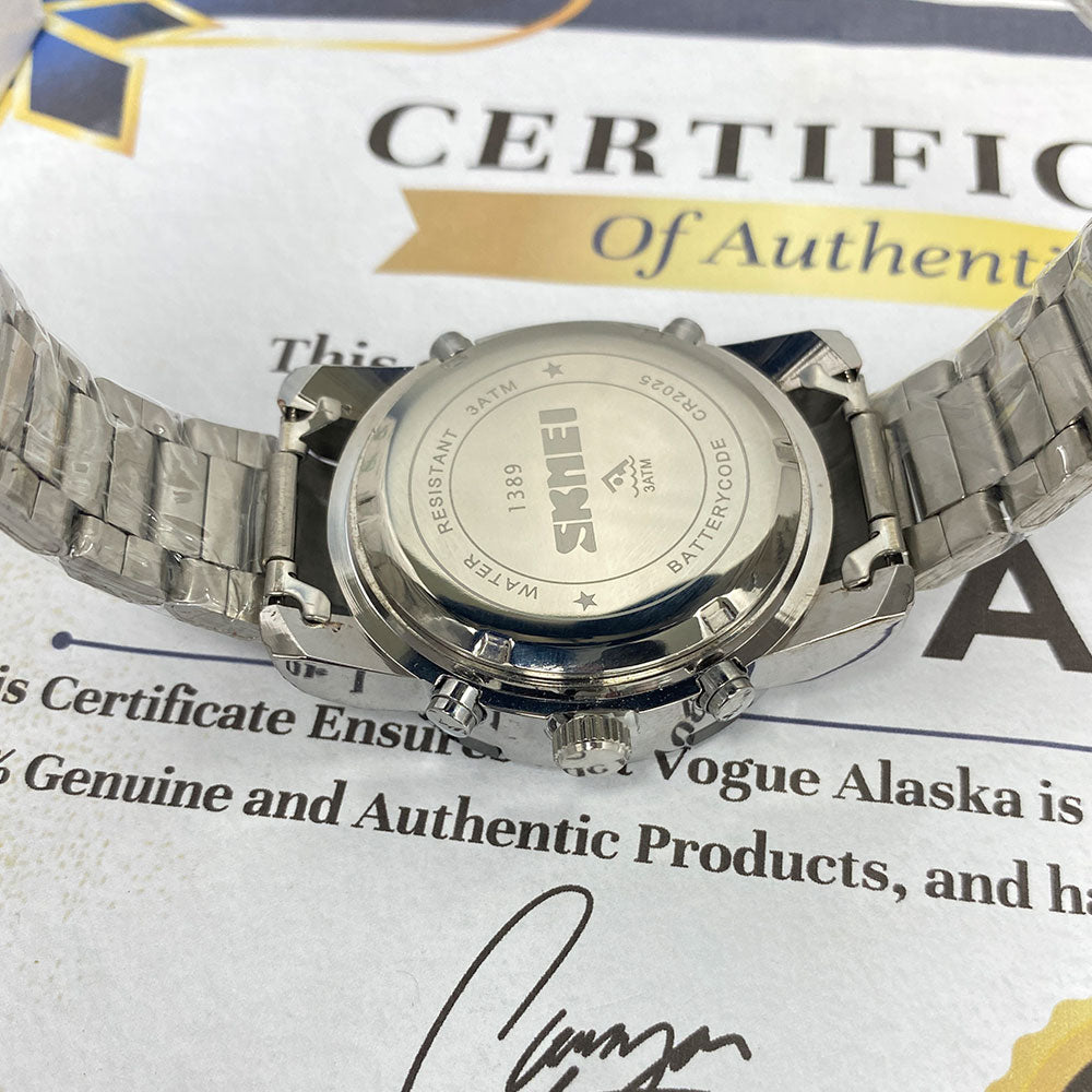 Dual Time (Analog & Digital) Chain Watch For Men