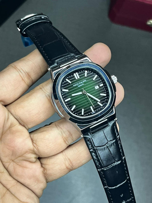 Nautilus Leather Strap Master Lock - Black-Green